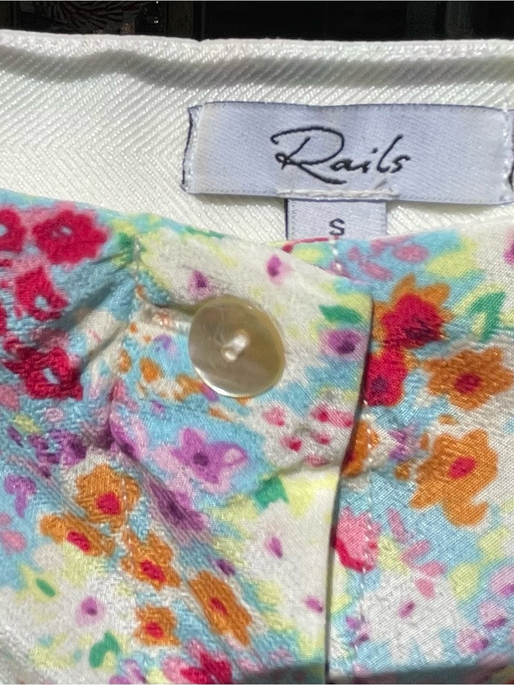 Rails Floral Button-Front skirt in Pastel Multi color print - Picture 6 of 6